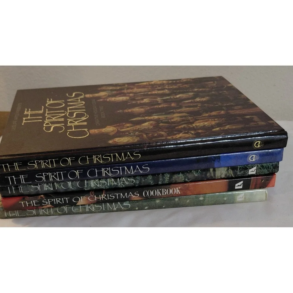Leisure Arts The Spirit of Christmas Lot of 5 Books 1 2 6 7 + Cookbook HC